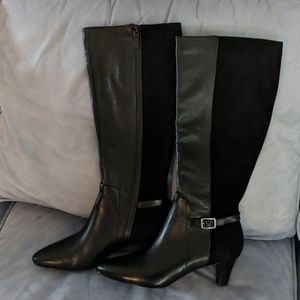 Cole Haan Sylvan Suede and Leather Boots